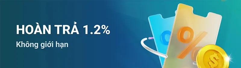 Hoàn trả cược 1.2% tại BONG99 cho mọi thành viênAlt: Hoàn trả cược 1.2% BONG99